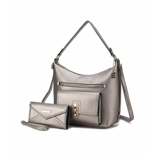 楽天astyMKFコレクション レディース 財布 アクセサリー Clara Women's Shoulder Bag with Wristlet Wallet by Mia K Pewter