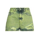 【送料無料】 アイコン デニム レディース デニムパンツ ボトムス Denim shorts Acid green