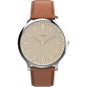 yz ^CbNX Y rv ANZT[ Mens Timex Watch Silver, Beige and Tan