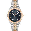 yz {X fB[X rv ANZT[ Ladies BOSS Rhea Two Tone Bracelet Watch Silver