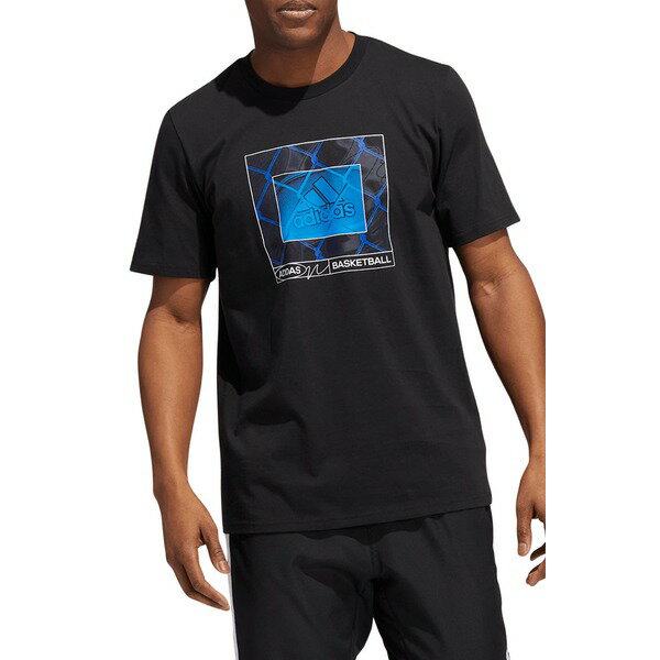 アディダス メンズ Tシャツ トップス Worldwide Basketball Graphic Cotton T-Shirt Black