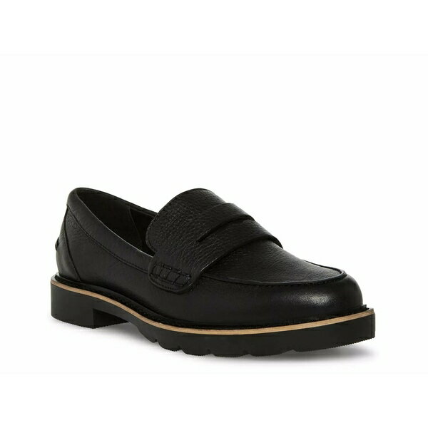ブロンド レディース スリッポン・ローファー シューズ Lugged Waterproof Penny Loafer Black Leather