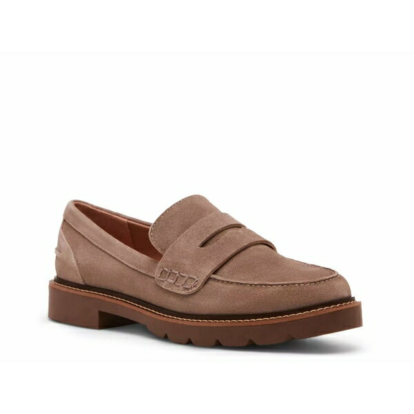 ブロンド レディース スリッポン・ローファー シューズ Lugged Waterproof Penny Loafer Taupe Suede