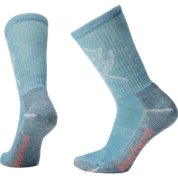 X}[gE[ fB[X C A_[EFA Smartwool Women's Hike Classic Edition Light Cushion Leaf Pattern Crew Socks Twilight Blue