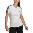 アディダス レディース シャツ トップス adidas Women 039 s Essentials Slim 3-Stripes T-Shirt White/Black