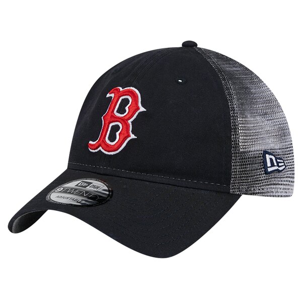 ニューエラ メンズ 帽子 アクセサリー Boston Red Sox New Era Team Slick Trucker 9TWENTY Adjustable Hat Navy