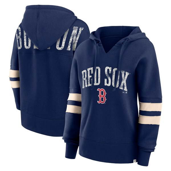 եʥƥ ǥ ѡåȥ  Boston Red Sox Fanatics Branded Women's Bold Move Notch Neck Pullover Hoodie Navy