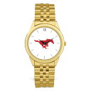 W[fB Y rv ANZT[ SMU Mustangs Unisex Team Logo Rolled Linked Bracelet Wristwatch -