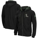 コロシアム メンズ パーカー・スウェットシャツ アウター Ole Miss Rebels Colosseum OHT Slim Fit Lightweight Waffle FullZip Hoodie Black