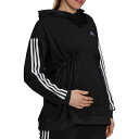 アディダス レディース パーカー・スウェットシャツ アウター adidas Women's Cotton 3 Stripes Maternity Hoodie Black/White