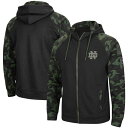 コロシアム メンズ パーカー・スウェットシャツ アウター Notre Dame Fighting Irish Colosseum OHT Military Appreciation Camo Raglan FullZip Hoodie Black