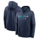 ナイキ メンズ パーカー・スウェットシャツ アウター Seattle Mariners Nike Swoosh NeighborHOOD Pullover Hoodie Navy