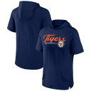 ファナティクス メンズ パーカー・スウェットシャツ アウター Detroit Tigers Fanatics Branded Offensive Strategy Short Sleeve Pullover Hoodie Navy