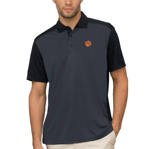 ビンテージアパレル メンズ ポロシャツ トップス Clemson Tigers Vansport TwoTone Polo Anthracite