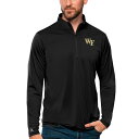 アンティグア メンズ ジャケット＆ブルゾン アウター Wake Forest Demon Deacons Antigua Tribute QuarterZip Top Black