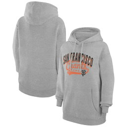 カールバンクス レディース パーカー・スウェットシャツ アウター San Francisco Giants GIII 4Her by Carl Banks Women's Filigree Team Pullover Hoodie Heather Gray