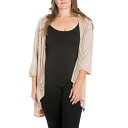 24セブンコンフォート レディース カーディガン アウター Plus Size Elbow Length Sleeve Open Cardigan Nude