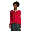 ランズエンド レディース ニット セーター アウター Women 039 s School Uniform Cotton Modal Cardigan Sweater Red