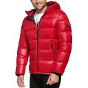 カルバン・クライン カルバンクライン メンズ ジャケット＆ブルゾン アウター Men's High Shine Hooded Puffer Jacket Deep Red