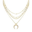 GeBJ fB[X lbNXE`[J[Ey_ggbv ANZT[ Layered Chain Crescent Horn Women's Necklace Gold