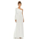 }bN_K fB[X s[X gbvX Women's Ieena Charmeuse One Sleeve Trumpet Gown White