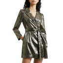 t`RlNV fB[X s[X gbvX Women's Metallic Long-Sleeve Wrap Dress Metallic