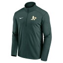 ナイキ メンズ ジャケット＆ブルゾン アウター Oakland Athletics Nike Agility Pacer Lightweight Performance HalfZip Top Green 2