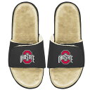 アイスライド メンズ サンダル シューズ Ohio State Buckeyes ISlide Faux Fur Slide Sandals Black/Tan