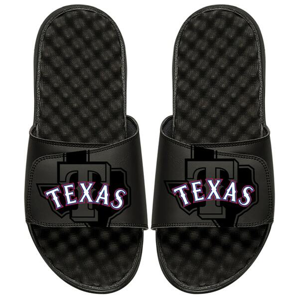 アイスライド メンズ サンダル シューズ Texas Rangers ISlide MLB Tonal Pop Slide Sandals Black