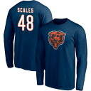 ファナティクス メンズ Tシャツ トップス Chicago Bears Fanatics Branded Team Authentic Personalized Name & Number Long Sleeve TShirt Scales,Patrick-48