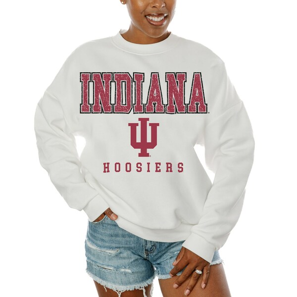 ゲームデイ レディース パーカー・スウェットシャツ アウター Indiana Hoosiers Gameday Couture Women's Freestyle Fleece Pullover Sweatshirt White