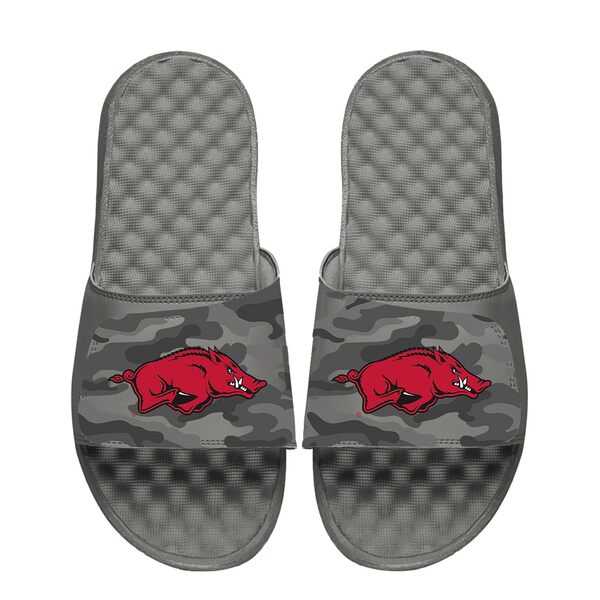 アイスライド メンズ サンダル シューズ Arkansas Razorbacks ISlide Camo Slide Sandals Gray