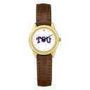 W[fB fB[X rv ANZT[ TCU Horned Frogs Women's Medallion Leather Watch -