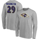 ファナティクス メンズ Tシャツ トップス Baltimore Ravens Fanatics Branded Team Authentic Custom Long Sleeve TShirt Gray