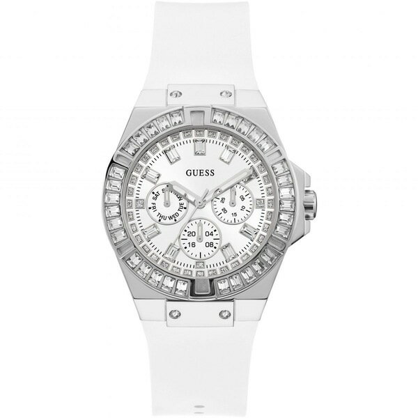 楽天asty【送料無料】 ゲス レディース 腕時計 アクセサリー Ladies Guess Venus White Crystal Watch GW0118L3 Silver and White