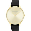 【送料無料】 カルバンクライン レディース 腕時計 アクセサリー Ladies Calvin Klein Leather Strap Watch Black/Gold