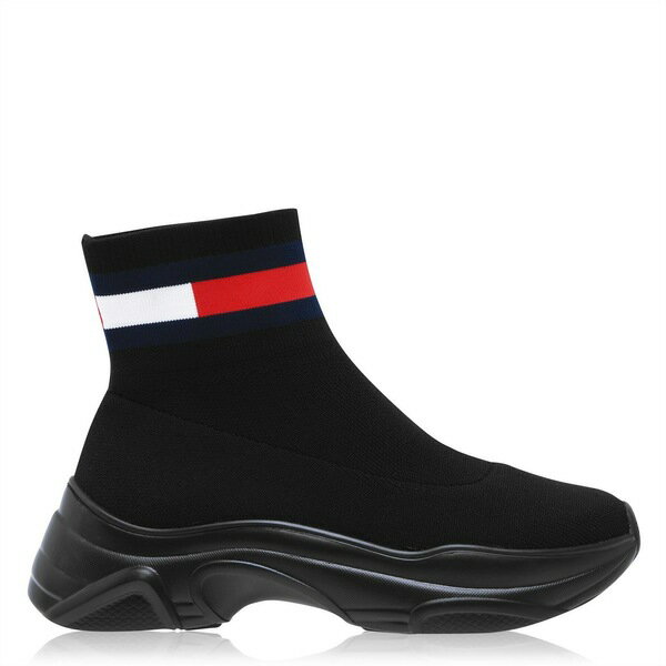 【送料無料】 トミーヒルフィガー レディース スニーカー シューズ Sock Trainers Black Mono