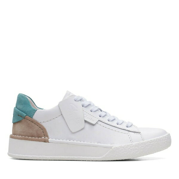 【送料無料】 クラークス レディース スニーカー シューズ Craft Cup Lace Trainers White/Turquoise