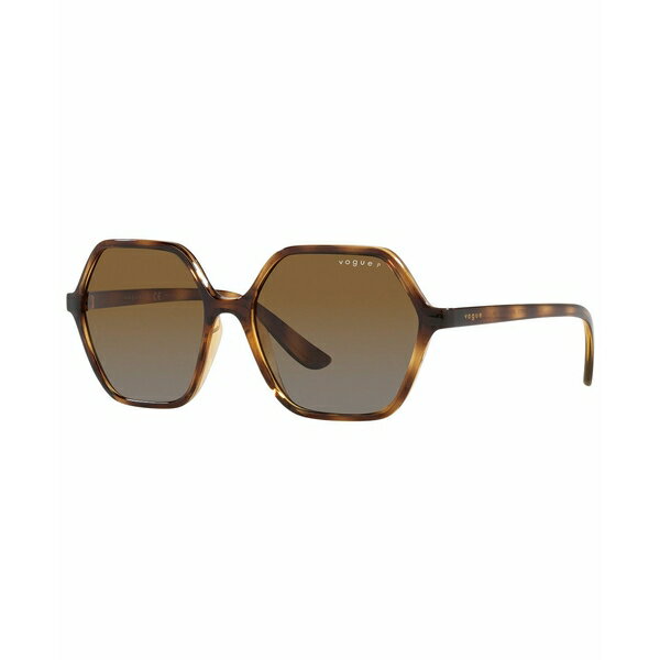ヴォーグアイウェア レディース サングラス＆アイウェア アクセサリー Vogue Women's Polarized Sunglasses, VO5361S 55 Dark Havana