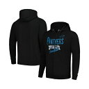 スターター メンズ パーカー・スウェットシャツ アウター Men's Black Distressed Carolina Panthers Domestic Post Season Full-Zip Hoodie Black