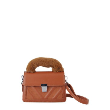 モストウォンテッド メンズ ビジネス系 バッグ Faux Fur Handle PU Satchel Bag Tan