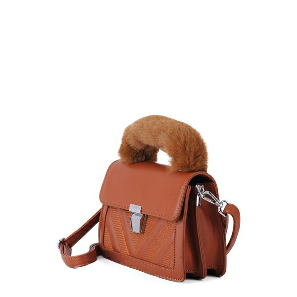 モストウォンテッド メンズ ビジネス系 バッグ Faux Fur Handle PU Satchel Bag Tan