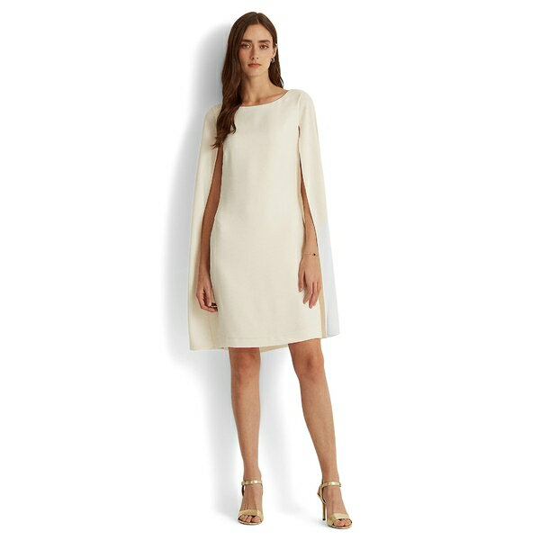 ラルフローレン レディース ワンピース トップス Cape Georgette Cocktail Dress Mascarpone Cream