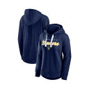 ファナティクス レディース パーカー スウェットシャツ アウター Women 039 s Branded Heathered Navy Milwaukee Brewers Set to Fly Pullover Hoodie Heathered Navy