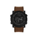 JEFA Y rv ANZT[ Men's Brown Leather Strap Watch 47mm Black, Brown