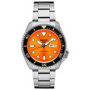 ZCR[ Y rv ANZT[ Men's Automatic Stainless Steel Bracelet Watch 40mm Orange