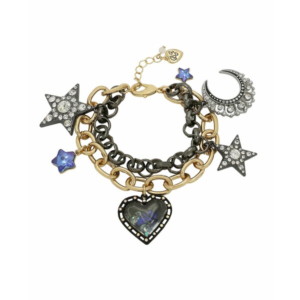 ベッツィジョンソン レディース ブレスレット・バングル・アンクレット アクセサリー Faux Stone Celestial Mixed Charm Bracelet Blue, Two-Tone