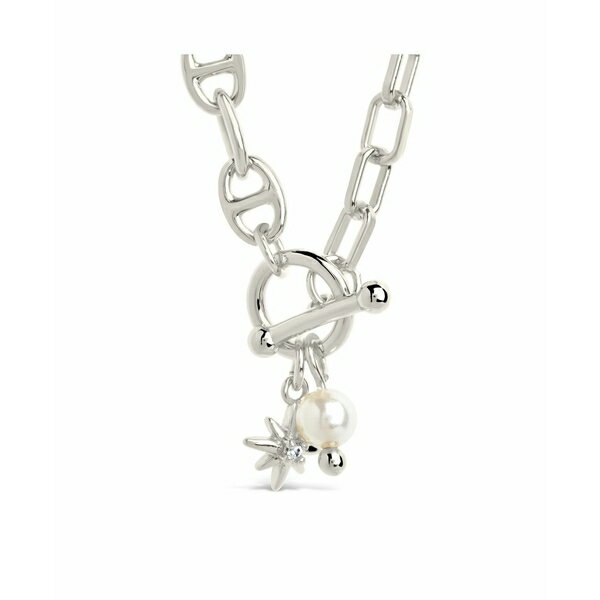 X^[OtH[Go[ fB[X lbNXE`[J[Ey_ggbv ANZT[ Cubic Zirconia Genuine Shell Pearl Ava Toggle Necklace Silver