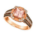 @ fB[X O ANZT[ Peach Morganite (1-1/4 ct. t.w.) & Diamond (1/2 ct. t.w.) Ring in 14k Rose Gold No Color