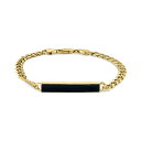 エフィー コレクション レディース ブレスレット・バングル・アンクレット アクセサリー EFFY® Men's Onyx Plate Link Bracelet in 14k Gold-Plated Sterling Silver Gold Over Silver